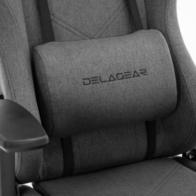 Fotel Gamingowy DELAGEAR G 606 Ciemnoszary Materiałowy - podparcie lędźwi memory foam
