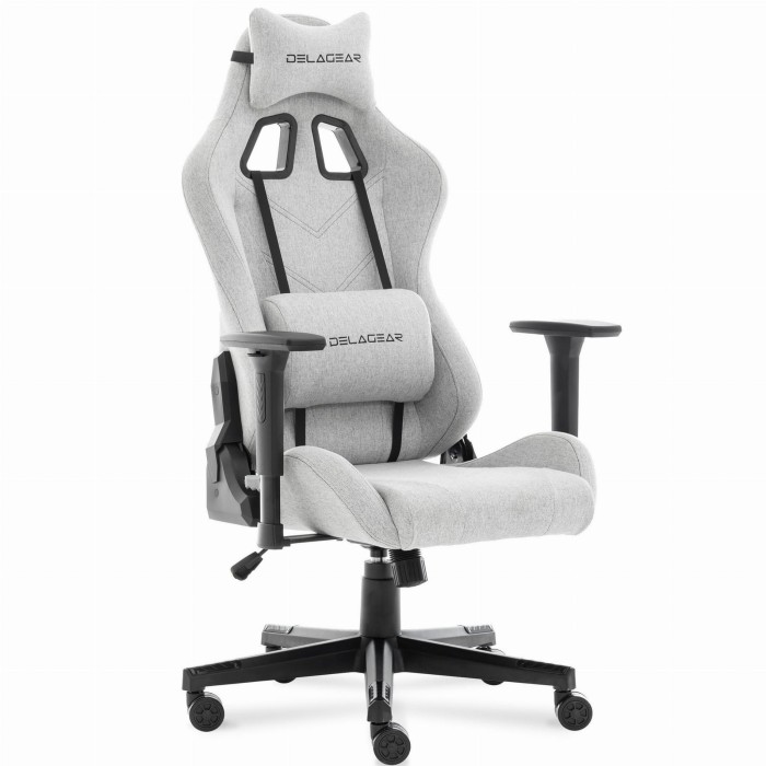 Fotel Gamingowy DELAGEAR G 606 Szary Materiałowy