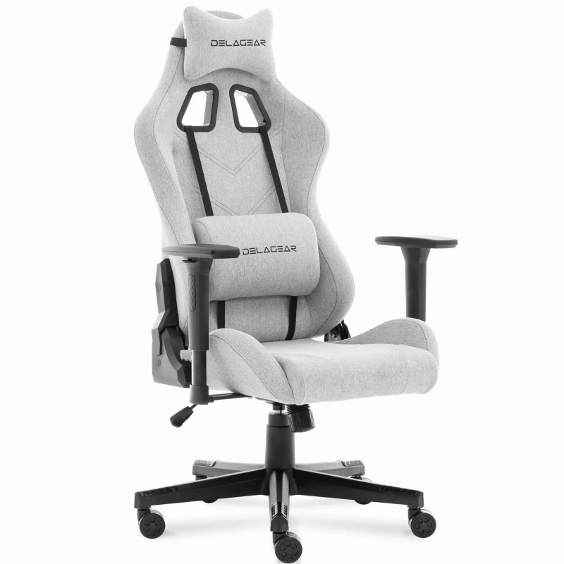 Fotel Gamingowy DELAGEAR G 606 Szary Materiałowy