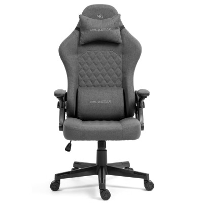 Fotel Gamingowy DELAGEAR G 404 Ciemnoszary Materiałowy - widok z przodu