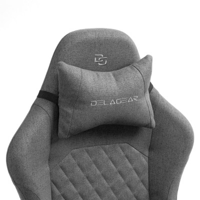 Fotel Gamingowy DELAGEAR G 404 Ciemnoszary Materiałowy - podparcie karku