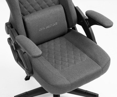 Fotel Gamingowy DELAGEAR G 404 Ciemnoszary Materiałowy - siedzisko