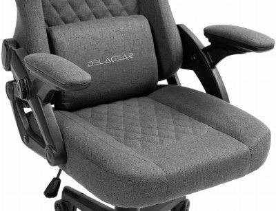 Fotel Gamingowy DELAGEAR G 404 Ciemnoszary Materiałowy - siedzisko