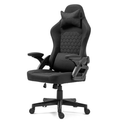 Fotel Gamingowy DELAGEAR G 404 Czarny Materiałowy - profil tył