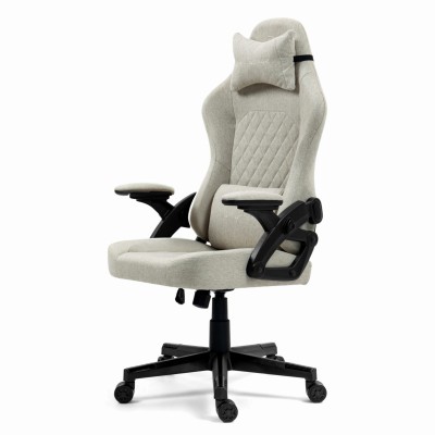Fotel Gamingowy DELAGEAR G 404 Beżowy Materiałowy