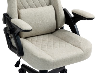 Fotel Gamingowy DELAGEAR G 404 Beżowy Materiałowy - siedzisko