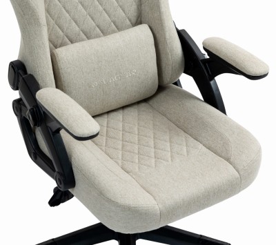 Fotel Gamingowy DELAGEAR G 404 Beżowy Materiałowy - siedzisko