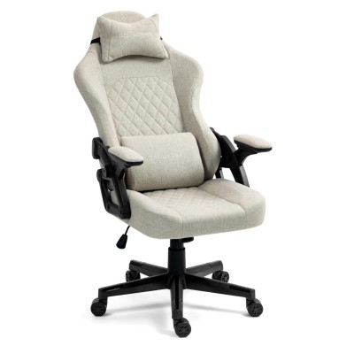 Fotel Gamingowy DELAGEAR G 404 Beżowy Materiałowy