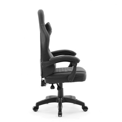 Fotel Gamingowy DELAGEAR G 300 Czarny Materiałowy - widok z boku