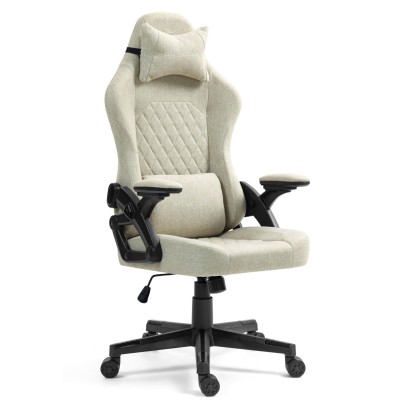 Fotel Gamingowy DELAGEAR G 404 Beżowy Materiałowy