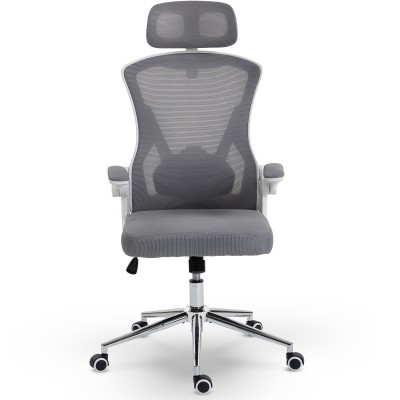 Fotel Ergonomiczny Biurowy DELAGEAR M 330 Szaro-Biały