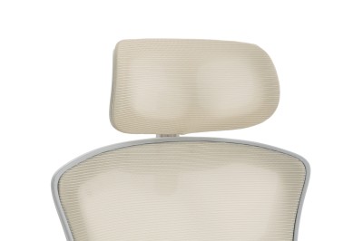 Fotel Ergonomiczny Biurowy DELAGEAR M 330 Beżowo-Biały - ZAGŁÓWEK PRZÓD