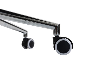 Fotel Ergonomiczny Biurowy DELAGEAR M 330 Beżowo-Biały - KAUCZUKOWE KÓŁKA