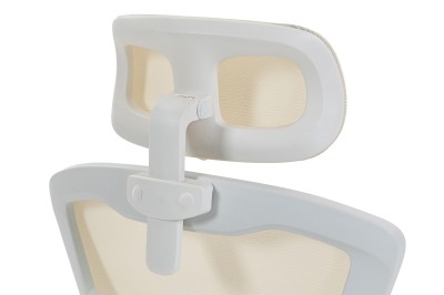 Fotel Ergonomiczny Biurowy DELAGEAR M 330 Beżowo-Biały - ZAGŁÓWEK TYŁ