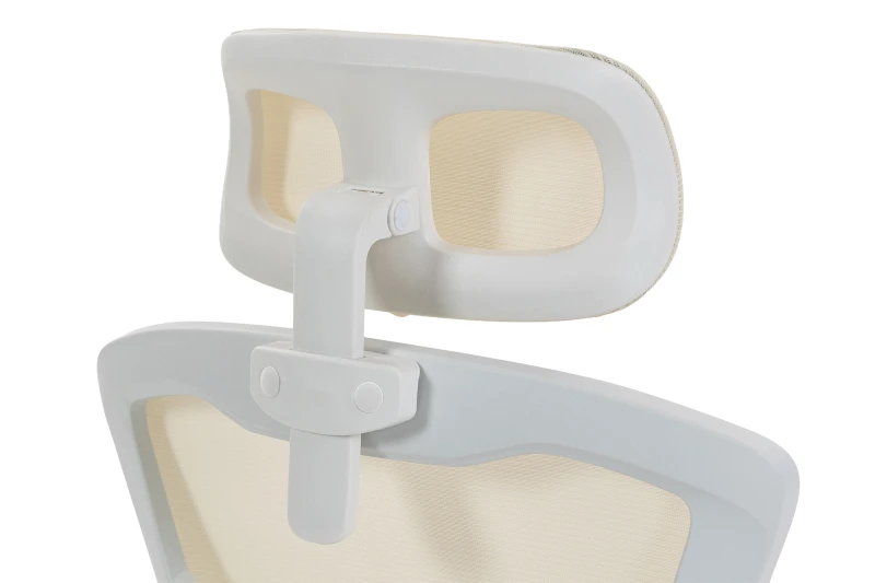 Fotel Ergonomiczny Biurowy DELAGEAR M 330 Beżowo-Biały - ZAGŁÓWEK TYŁ