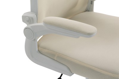 Fotel Ergonomiczny Biurowy DELAGEAR M 330 Beżowo-Biały - REGULACJA PODŁOKIETNIKÓW
