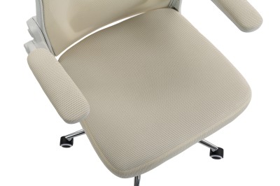 Fotel Ergonomiczny Biurowy DELAGEAR M 330 Beżowo-Biały - SIEDZISKO