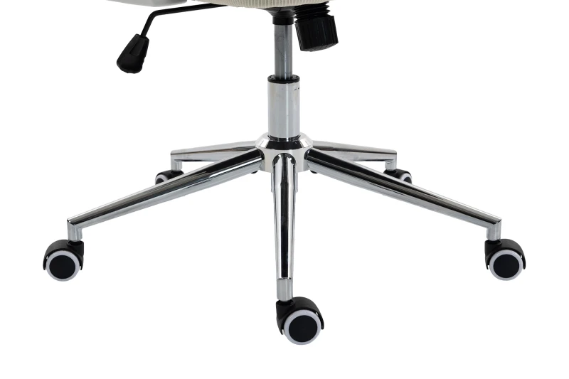 Fotel Ergonomiczny Biurowy DELAGEAR M 330 Beżowo-Biały - METALOWA PODSTAWA