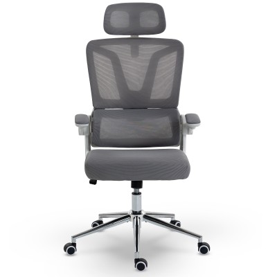Fotel Ergonomiczny Biurowy DELAGEAR M 350 Szaro-Biały