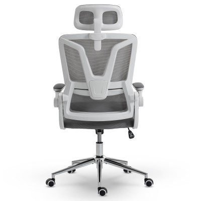 Fotel Ergonomiczny Biurowy DELAGEAR M 350 Szaro-Biały