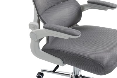 Fotel Ergonomiczny Biurowy DELAGEAR M 350 Szaro-Biały