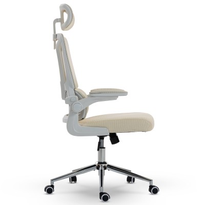 Fotel Ergonomiczny Biurowy DELAGEAR M 350 Beżowo-Biały