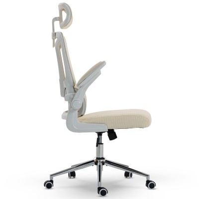 Fotel Ergonomiczny Biurowy DELAGEAR M 350 Beżowo-Biały