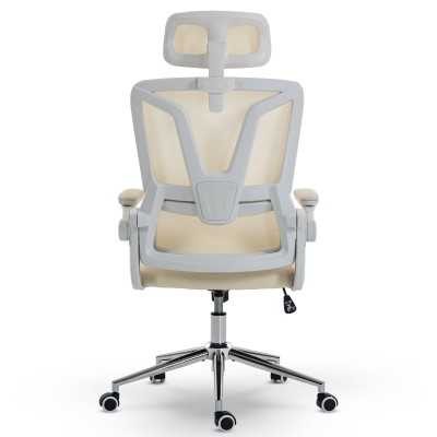 Fotel Ergonomiczny Biurowy DELAGEAR M 350 Beżowo-Biały