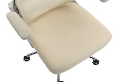 Fotel Ergonomiczny Biurowy DELAGEAR M 350 Beżowo-Biały