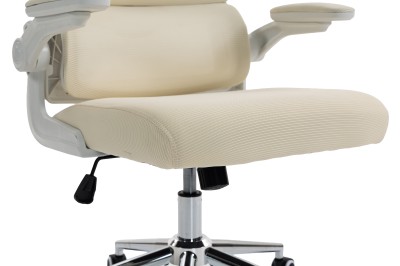 Fotel Ergonomiczny Biurowy DELAGEAR M 350 Beżowo-Biały