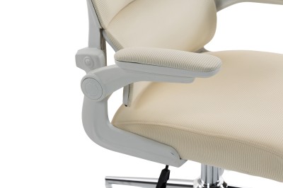 Fotel Ergonomiczny Biurowy DELAGEAR M 350 Beżowo-Biały