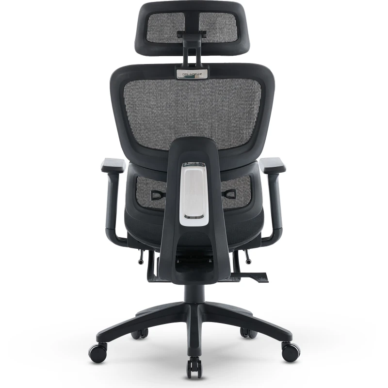 Fotel Ergonomiczny Biurowy DELAGEAR M Pro 750 Czarny - TYŁ