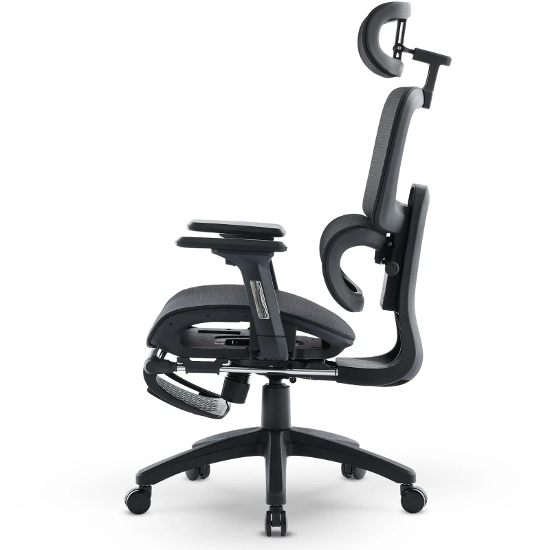 Fotel Ergonomiczny Biurowy DELAGEAR M Pro 750 Czarny - LEWY BOK