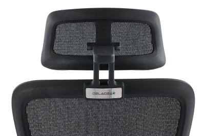 Fotel Ergonomiczny Biurowy DELAGEAR M Pro 750 Czarny - ZAGŁÓWEK PRZÓD