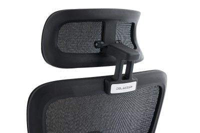 Fotel Ergonomiczny Biurowy DELAGEAR M Pro 750 Czarny - ZAGŁÓWEK TYŁ