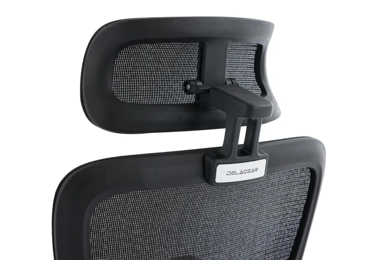 Fotel Ergonomiczny Biurowy DELAGEAR M Pro 750 Czarny - ZAGŁÓWEK TYŁ