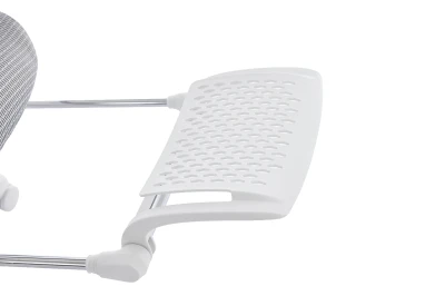 Wysuwany podnóżek fotela ergonomicznego DELAGEAR M Pro 750 szaro-biały