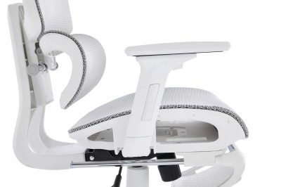 Mechanizm podparcia lędźwiowego fotela DELAGEAR M Pro 750 szaro-biały