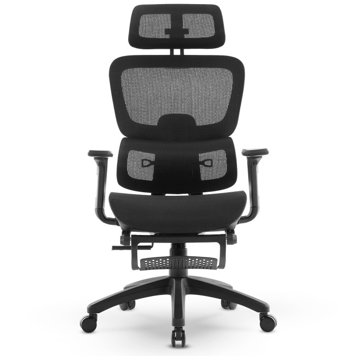 Fotel Ergonomiczny Biurowy DELAGEAR M Pro 750 Czarny - PRZÓD