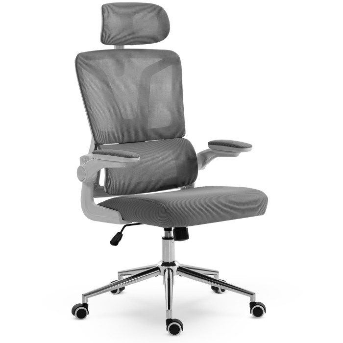 Fotel Ergonomiczny Biurowy DELAGEAR M 350 Szaro-Biały