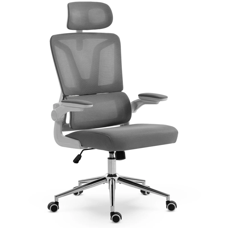 Fotel Ergonomiczny Biurowy DELAGEAR M 350 Szaro-Biały