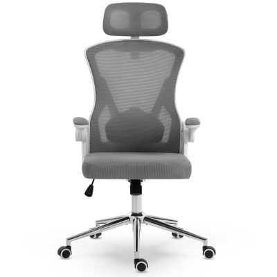 Fotel Ergonomiczny Biurowy DELAGEAR M 330 Szaro-Biały