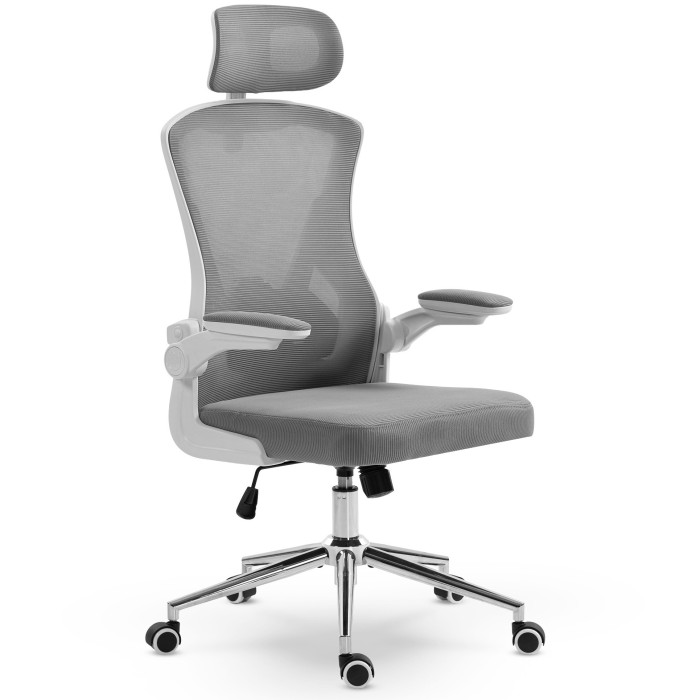 Fotel Ergonomiczny Biurowy DELAGEAR M 330 Szaro-Biały