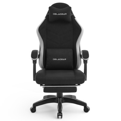 Fotel Gamingowy Delagear G 325 Czarny Materiałowy - widok z przodu