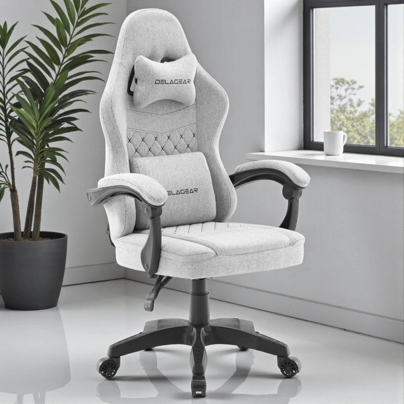 Fotel Gamingowy DELAGEAR G 300 Szary Materiałowy