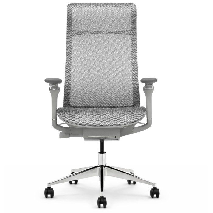 Fotel ergonomiczny biurowy ERGONAUT AERO szary przód