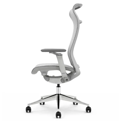 Fotel ergonomiczny biurowy ERGONAUT AERO szary prawy profil