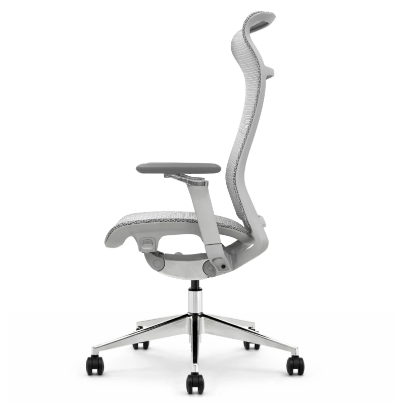Fotel ergonomiczny biurowy ERGONAUT AERO szary prawy profil