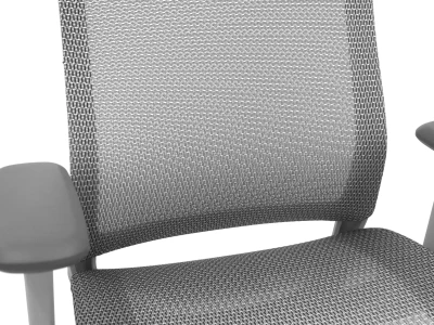 Fotel ergonomiczny biurowy ERGONAUT AERO szary fragment oparcia z siatki przód