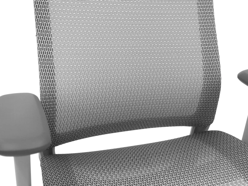 Fotel ergonomiczny biurowy ERGONAUT AERO szary fragment oparcia z siatki przód